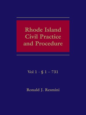cover image of Rhode Island Civil Practice and Procedure